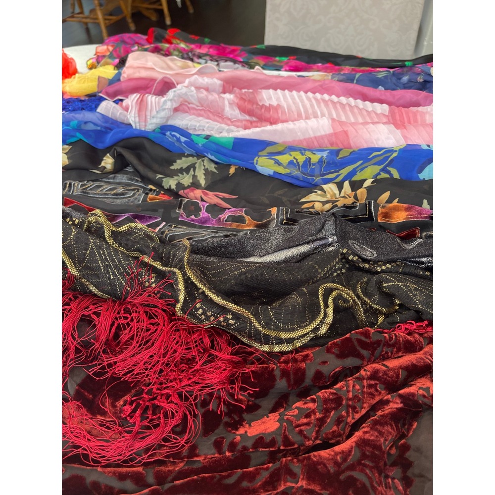 Assorted Womens Scarf Lot Pashmina Silk Velvet Burnout Floral Chiffon Bundle 43 - Picture 13 of 15